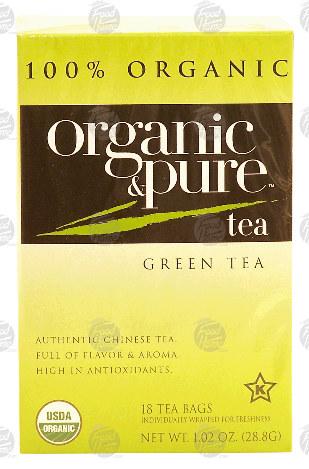 Organic & Pure  green tea, 18 tea bags Full-Size Picture